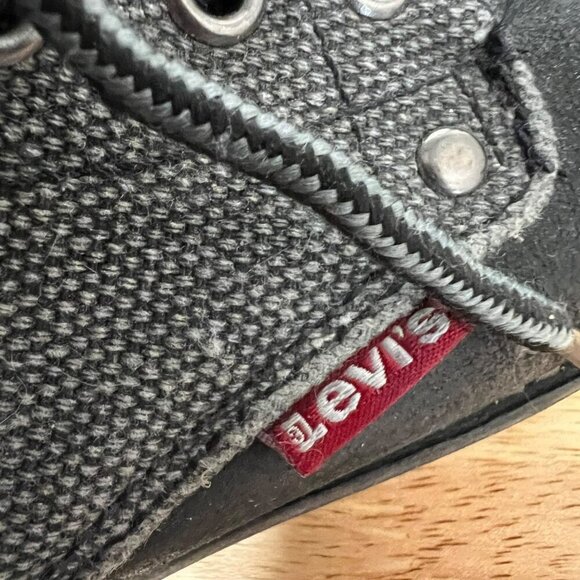 Levi’s Men’s Lace Up Boots Black Leather Gray Textile Size 8.5 - Picture 10 of 11